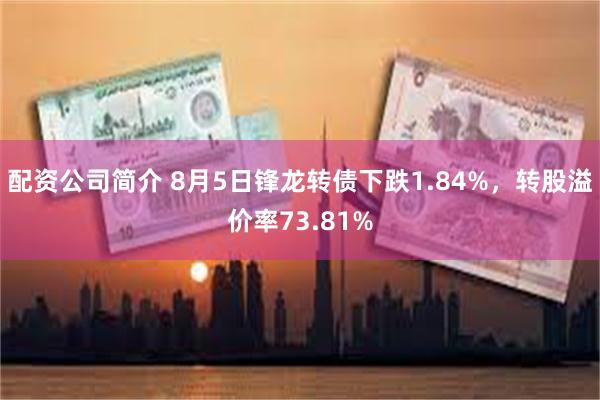 配资公司简介 8月5日锋龙转债下跌1.84%，转股溢价率73.81%