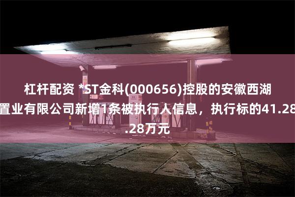 杠杆配资 *ST金科(000656)控股的安徽西湖新城置业有限公司新增1条被执行人信息，执行标的41.28万元